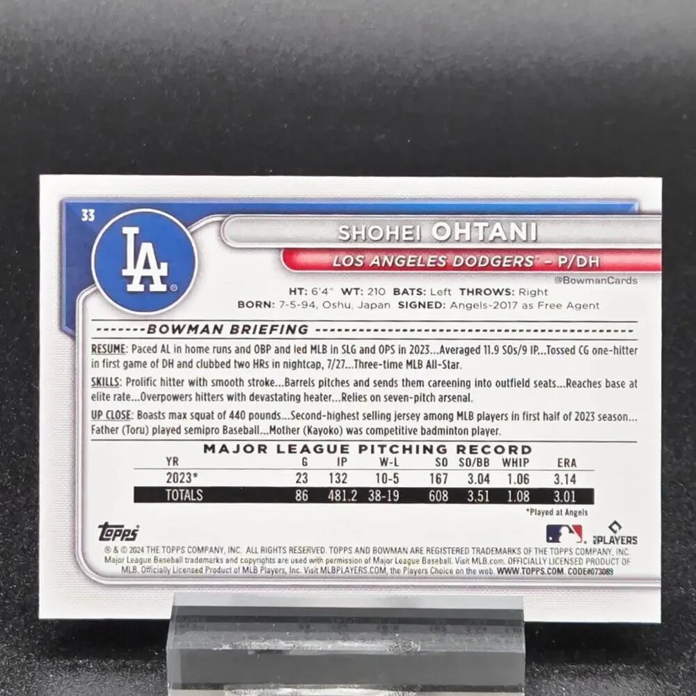 Shohei Ohtani Bowman Mythical Stars MLB Inserts Los Angeles Dodgers Superstar - Picture 7 of 7
